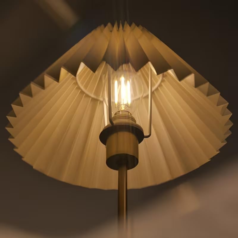 Image of NYRWANA Rechargeable Pleated Table Lamp | 2000mAh Battery | USB Charging | Stepless Dimming | Warm LED Bedside Lamp for Bedroom, Living Room, Study Table & Home Decor (Gold)