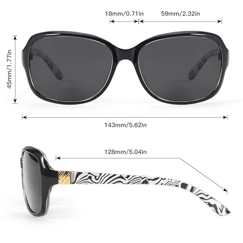 Image of SIPHEW Polarized Sunglasses for Women | UV400 Protection | Vintage Sun Glasses,Wraparound Shade,Lightweight & Comfortable,Big Sunnies eyewear,Driving,Outdoors