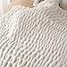 Battilo White Faux Rabbit Fur Throw Blanket, Luxury Plush Ruched Cream Fur Blanket for Sofa Couch, Thick Warm Fluffy Mink Blanket for Bed Chair Sofa 50