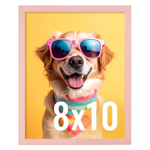Image of LaVie Home 8x10 Picture Frame for Wall Display, 8x10 Pink Picture Frame with HD Plexiglas, 8 x 10 Poster Frame 1 Pack, Display Frame for Vertical or Horizontal, Classic Collection