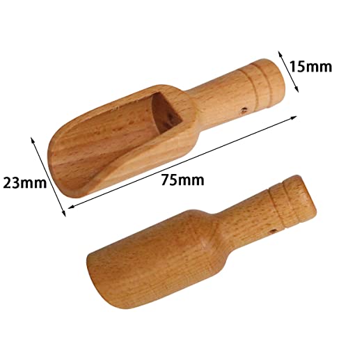 Cunz-22 Holzlöffel Set - 10 Stück Mini Löffel für Salz, Gewürze, Süßigkeiten, Pulver, Waschmittel - Baby Löffel und Tee Schaufel für Badesalz
