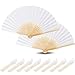 Produktbild Nsiwem Handfächer weiß 20 Stk.fächer hochzeit Hochzeitsfächer Taschenfächer Faltfächer stofffächer Bambus Fächer Set für Party Hochzeit DIY Dekoration