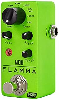 FLAMMA FC05 Mini Modulation Pedal with Chorus Flanger Tremolo Phaser Vibrato Rotary Liquid Autowah Stutter Ring LowBit