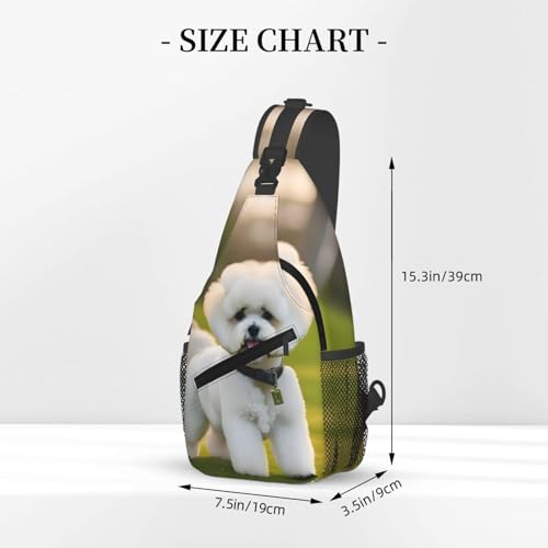 Morrales de hombro con diseño de perro Bichon Frise negro miniatura 3