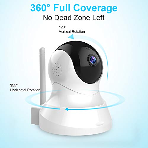 TENVIS Home Security Camera - 1080P FHD Pet Cameras (2-Pack), Home Security System with Motion Detection, Two-Way Audio, Night Vision, PTZ, Indoor Surveillance System and Remote Monitor for Baby/Pet