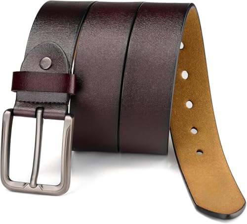 Genuine Leather Classic Casual Belts for men, Mens Handmade Heavy Duty Work Belts 1.5 inches Wide4