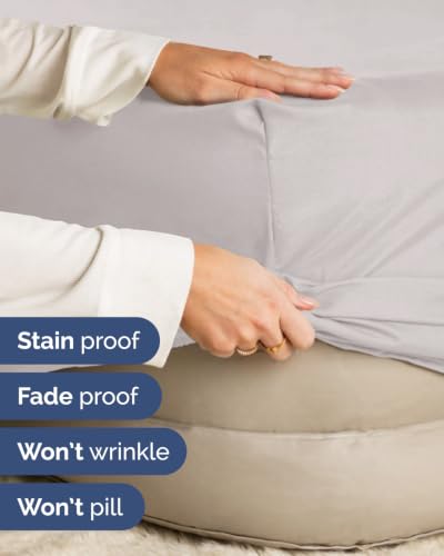 Image of Extra Deep Flex Top Split Head King Fitted Sheet - Hotel Luxury Single Fitted Sheet Only - Easily Fits 18 inch to 24 inch Mattress - Ultra Soft, Wrinkle Free w /Extra Deep Pockets - Light Grey