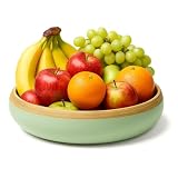Jungle Culture Frutero grande de bambú de 30 cm, mesa de comedor y barbacoa de verano