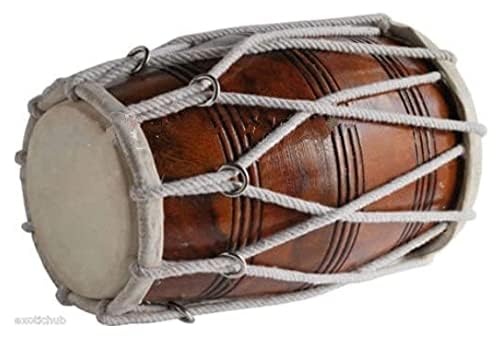 UVII Classic Sheeshamwood Dholak Drum Handmade Made Indian Wood and Special Black Skin with Bag | Dholak for Bhajan | Musical Instrument | Hight Quality & Authentic Sound