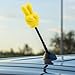 GLEAVI Yellow Victory V Finger Antenna Topper – Cute EVA Foam Car Antenna Ball, Universal Car Roof Decoration, Funny Exterior Accessory