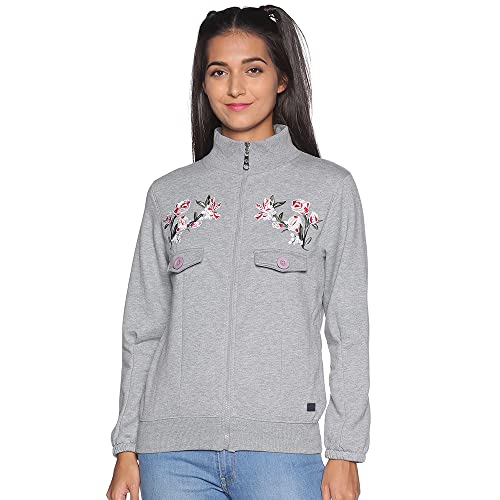 Image of Campus Sutra Cotton Women High Neck Sweatshirt