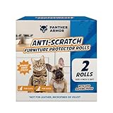 Panther Armor Anti Cat Scratch Furniture Protector, 2pk Roll, Double Sided Sticky Cat Tape, Scratch Guards from Claws, Cat Scratching Deterrent, 4in x 20ft