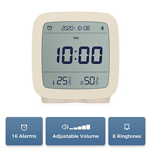 qingping Smart Bluetooth Digital Alarm Clock with Multiple Alarms, Battery Operated Small Alarm Clock with Temperature and Humidity Display for Bedroom, Easy Settings Through app - Image 3