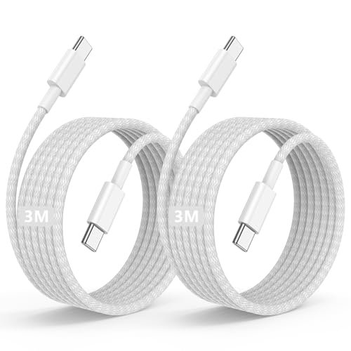 iPhone 16 15 Fast Charger Cable 3m, Long Type C to USB C Charging Lead for Apple iPhone 16 Pro Max/16/15 Pro Max/15 Plus,MacBook Pro 2021/2020/2019/2018,iPad 12.9/11 inch/Mini/Air 5/4,Samsung Galaxy