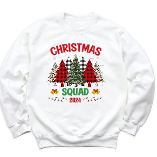 Christmas Squad Family Matching Sweatshirt - Unisex Christmas Tree 2024 Design for Women - Holiday Hoodie4