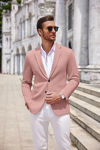 Image of COOFANDY Men's Casual Knit Blazer Two Button Lightweight Sport Coats Suit Jacket