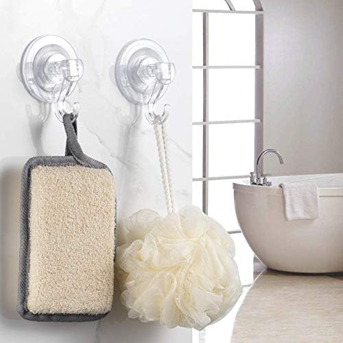 Quntis Suction Hooks 4 Packs Powerful Push and Lock Vacuum Multi-Purpose Suction Hanger Strong Absorption Suction Cup Holds Up to 3kg Transparent Design for Kitchen and Bathroom