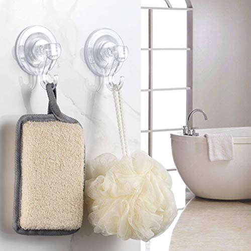 Quntis Suction Cup Hooks 4 Packs, Clear Wreath Hanger Heavy Duty Window Suction Cups With Hooks Waterproof Vacuum Shower Suction Cup Hooks For Bathroom, Towel, Shower Wall, Tile, Glass, Door, Camper #TOP3