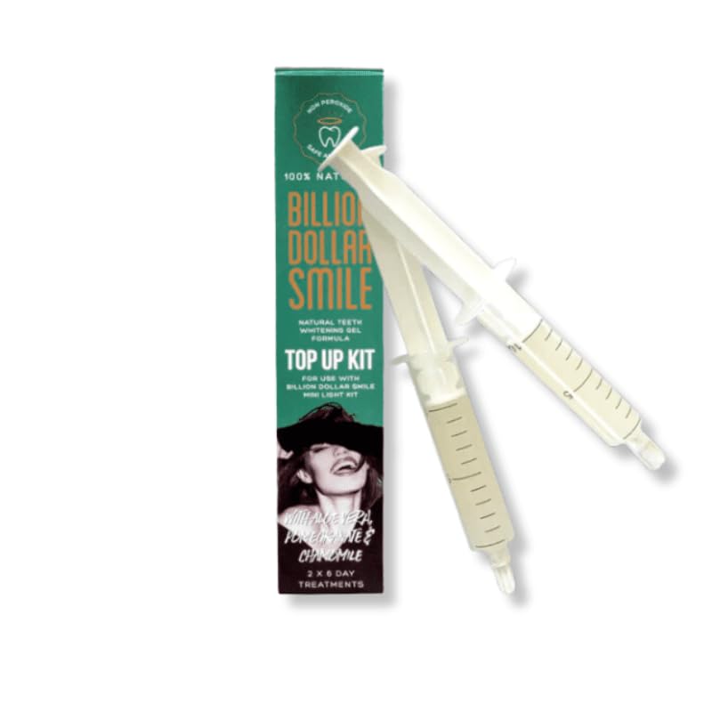 Billion Dollar Smile Teeth Whitening Gel Refills - 10ml x2 Advanced Syringes for Trays & Top Up Kit