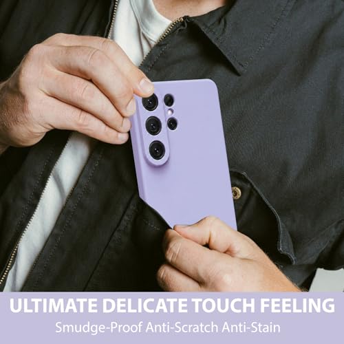 Image of LIRAMARK Liquid Silicone Soft Back Cover Case for Samsung Galaxy S26 Ultra 5G| Soft Micro-Fibre Lining Inside | Camera Protection Bump (Lavender)