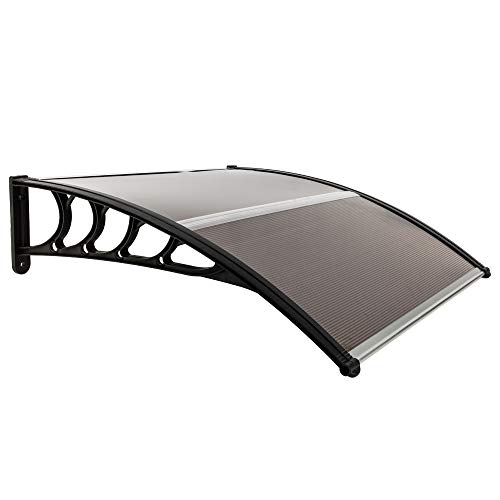 Goujxcy Window Door Awning,39"x 39" Window Awning Overhead Door Polycarbonate Cover Front Door Outdoor Patio Canopy Sun Shetter,UV,Rain Snow Protection Hollow Sheet - Thumbnail 2