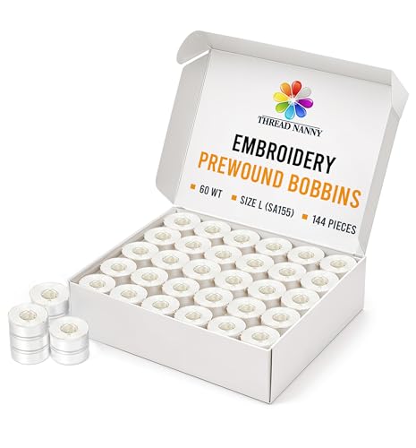 ThreadNanny 144 piezas hilo polyester blanco bobinas tamaño L miniatura 1