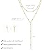 LULII Gold Necklace for Women Trendy Lariat Y Necklace Dainty 14k Gold Plated Long Necklaces for Women Layered Beaded Drop Necklaces Simple Y-Shaped Chain Jewelry Gift Wedding
