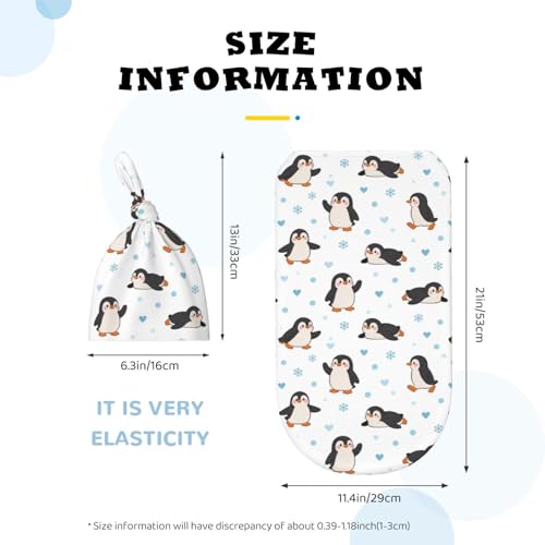 Image of Swaddling Blanket for Baby, Sleeping Sacks, Unisex Baby Stuff with Hat, Penguin