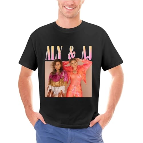 wowoAOreww Aly-AJ-Band-Shirt-Alyson-Michalka-Shirt-Amanda-Michalka-Shirt-Retro-Shirt-1004 Black