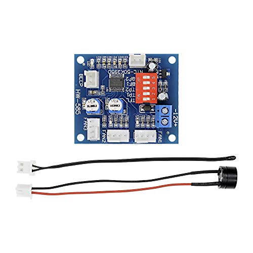 6 x 50 K NTC 3950 Thermistor PWM Temperatursonde Geschwindigkeitsregler Board Steuermodul Buzzer DC 12 V 5 A CPU Lüfter Hochtemperatur-Alarm