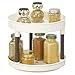 mDesign Especiero giratorio con dos pisos – Práctico estante para especias para armarios de cocina o encimera – Soporte giratorio de plástico sin BPA para condimentos – color crema y bronce