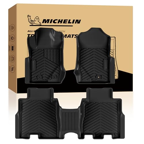 Image of Michelin Floor Mats for 2021-2026 Ford Bronco 4-Door | Not Fit Bronco 2 Door or Sport or Vinyl Floor, All-Weather TPE Custom Fit Liner, Premier