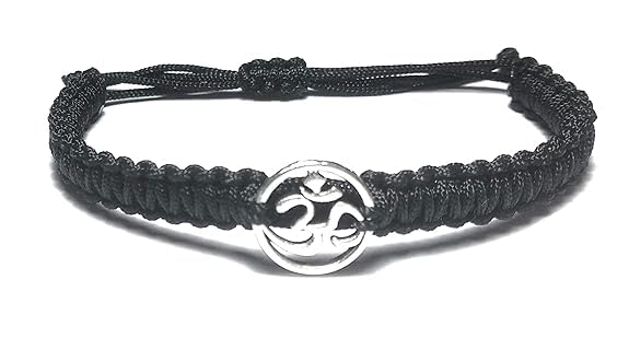 Men's and Women's and Boy's and Girl's OM Bracelet (Black Thread)