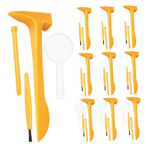 ARTIBETTER 1 Set Excavation Dig Tools - Archaeological Excavation Tool Kit Digging Kit with Hammer Chisel Brushes for Kids Archaeological