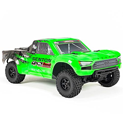 Arrma Rc Truck 1/10 Senton 4X2 Boost Mega 550 Brushed Short Course Truck Rtr (Batteries And Charger Not Included), Green, Ara4103V4T1 #TOP6