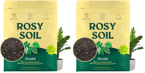 Image of Rosy Soil Aroid Soil Mix, Chunky Biochar Potting Mix, 4 Quarts (Pack of 2)