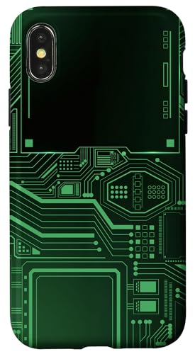 Motherboard Microchip Circuit IT Computer Background Green Case for iPhone X/XS