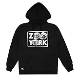  Zoo York Stacked Skull Hood Sudadera con Capucha, Black, Small para Hombre
