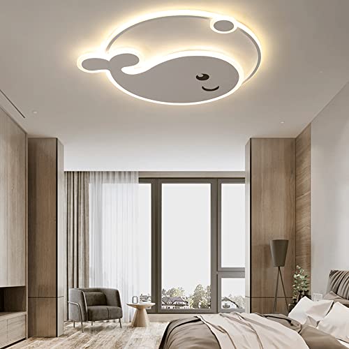 Plafonnier LED baleine dimmable pour chambre d'enfant de 69cm