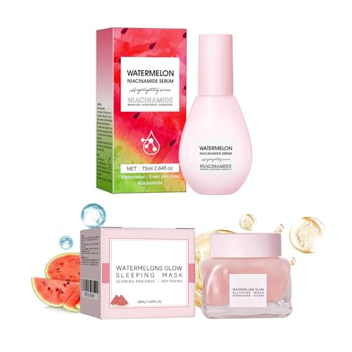 Hppsctink Watermelon Hidratante, 75ml Suero de Niacinamida y 50ml Crema facial de sandía, Hidratación, Blanqueamiento y Luminosidad, hidratar la piel, cream