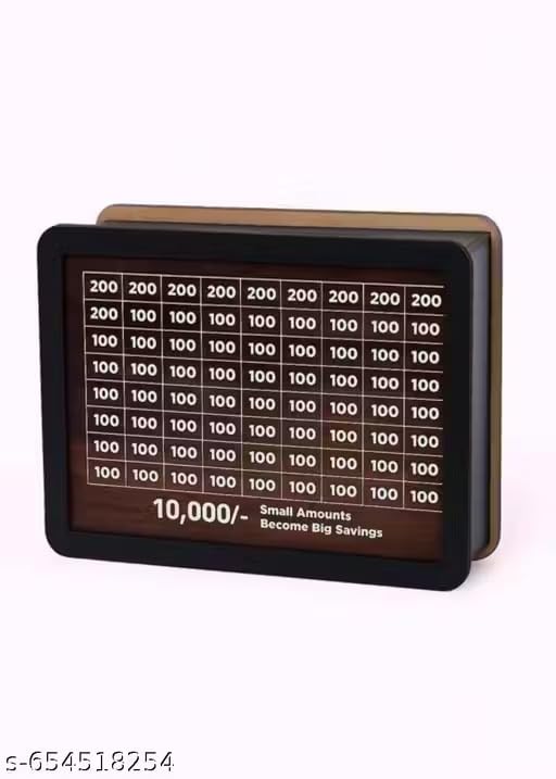 Image of Wooden Money Bank, Piggy Bank for Kids, Wood Material, Coin Saving Box (10,000 Money Bank 02)