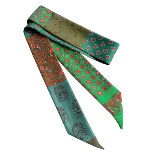 JERLA 100% Mulberry Silk Scarf Bag Scarf Head Hair Ribbon Handbag Handle Wrap Tie Bundle2