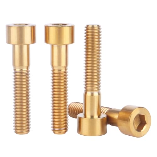 Vis hexagonales titane M6 anti rouille boulons dorés 30 mm pour fixation extérieure