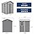 Plastic Outdoor Storage Shed with Floor & Window, 4x6 ft Resin Garden Shed for Patio, Lawn Mower, Bike & Tool, Waterproof Outdoor Storage with Lockable Door & 2 Vents & Sloped Roof for Backyard