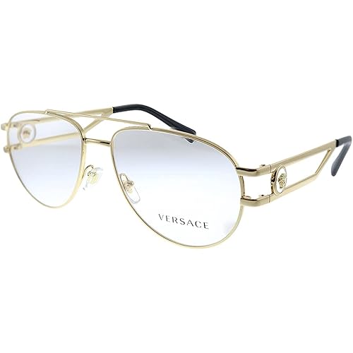 Versace VE 1269 1002 Gold Metal Aviator Eyeglasses 57mm