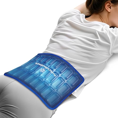 KingPavonini Soft Large Ice Packs for Injuries Reusable Up to 50-Min Long-Lasting Gel Ice Pack with Dual-Layer Gel Leakproof Cold Compress for Knee Shoulder Back Pain Relief & Swelling 1115