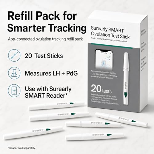 Image of Ovulation Test Refill Strips for LH&PdG Monitoring, 20 Test Strips | Fertility Monitor & Hormone Tracker for Women, 5-Min Results, Predict & Confirm Ovulation at Home, Monitor Not Included