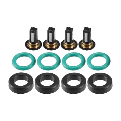 Partuto Fuel Injector Seal O Ring - Car O-Ring Rebuild Repair Kit - for SUZUKI GSXR1000 NBR Rubber Black - 4 Sets