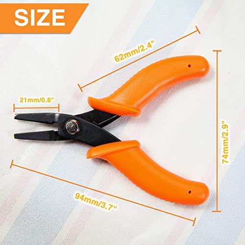 Image of Mini Flat Nose Pliers for Jewelry Making - 4-Inch Duck Billed Smooth Jaw Micro Pliers - Wire Bending, Wrapping, Forming Tools