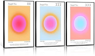 Pozytywne plakaty Aura do pokoju Aesthetic 3 sztuki Kolorowe Aura Grainy Gradient Canvas Wall Art Spiritual Soul Body Mind Quote Print Painting Danish Pastel Home Wall Decor for Bedroom 36x64 in